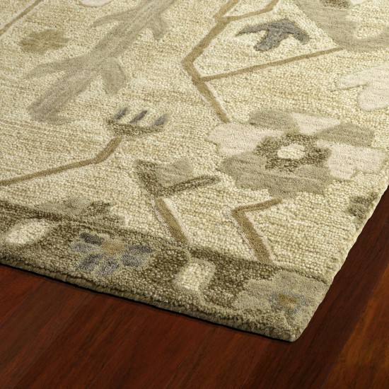 Kaleen Brooklyn Collection Light Olive Throw Rug 2' x 3'