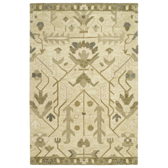 Kaleen Brooklyn Collection Light Olive Area Rug 5' x 7'6"