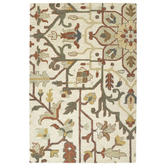 Kaleen Brooklyn Collection Mushroom Linen Area Rug 5' x 7'6"