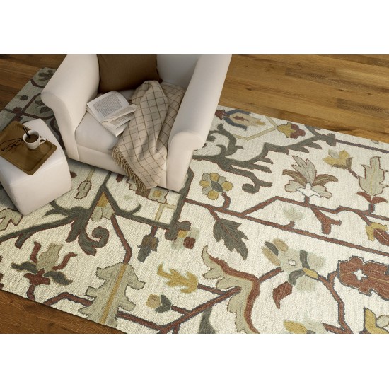 Kaleen Brooklyn Collection Mushroom Linen Area Rug 7'6 x 9'