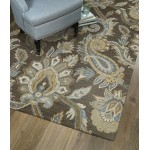 Kaleen Helena Collection Dark Brown Throw Rug 2' x 3'