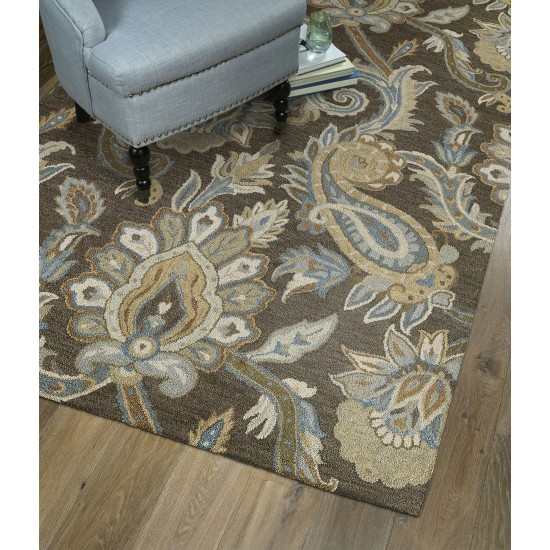 Kaleen Helena Collection Dark Brown Throw Rug 2' x 3'