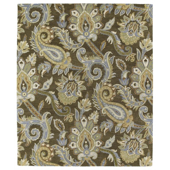 Kaleen Helena Collection Dark Brown Throw Rug 2' x 3'