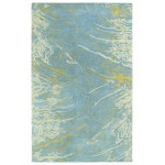 Kaleen Brushstrokes Collection Light Blue Throw Rug 2' x 3'