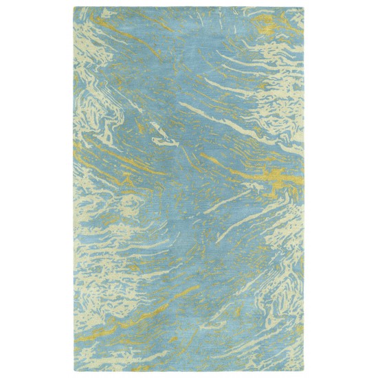 Kaleen Brushstrokes Collection Light Blue Throw Rug 2' x 3'