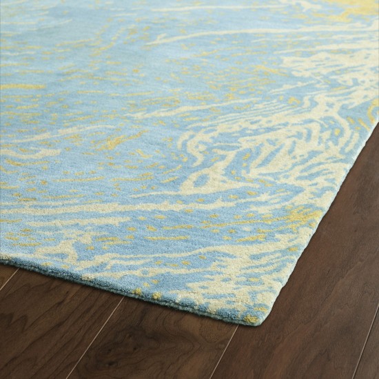 Kaleen Brushstrokes Collection Light Blue Throw Rug 2' x 3'