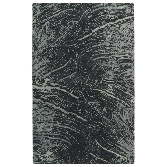 Kaleen Brushstrokes Collection Dark Charcoal Throw Rug 2' x 3'