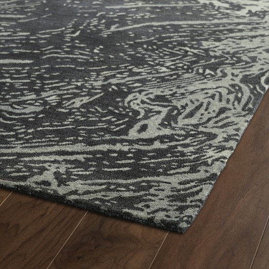 Kaleen Brushstrokes Collection Dark Charcoal Area Rug 3'6" x 5'6"