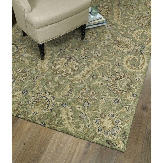 Kaleen Helena Collection Dark Green Runner 2'6" x 8'