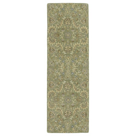 Kaleen Helena Collection Dark Green Runner 2'6" x 8'