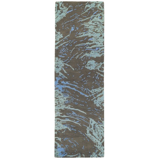 Kaleen Brushstrokes Collection Dark Chocolate Runner 2'6" x 8'