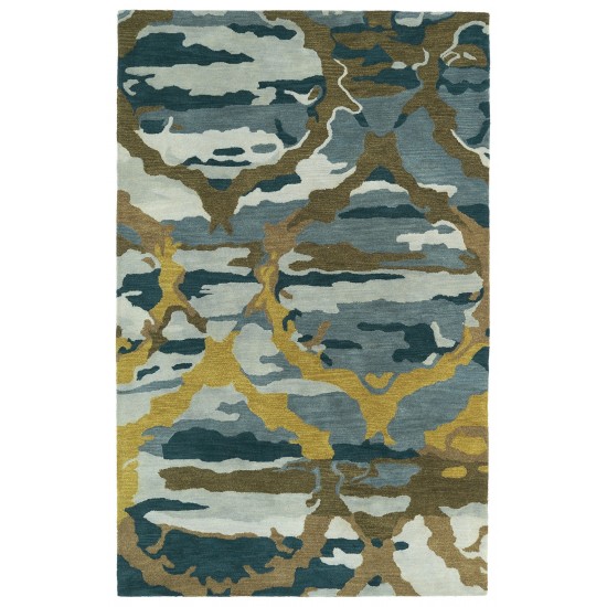 Kaleen Brushstrokes Collection Midnight Blue SlateBlue Throw Rug 2' x 3'