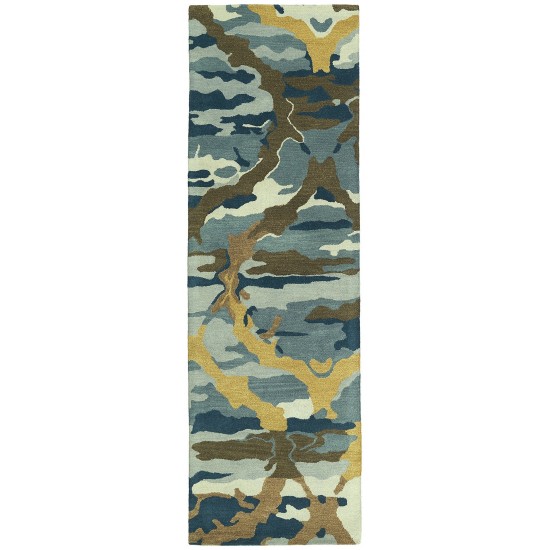 Kaleen Brushstrokes Collection Midnight Blue SlateBlue Area Rug 9'6" x 13'