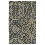 Kaleen Helena Collection Pewter Gray OliveGreen Runner 2'6" x 8'