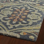 Kaleen Helena Collection Pewter Gray OliveGreen Runner 2'6" x 8'