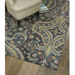 Kaleen Helena Collection Pewter Gray OliveGreen Runner 2'6" x 8'