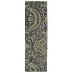 Kaleen Helena Collection Pewter Gray OliveGreen Runner 2'6" x 8'