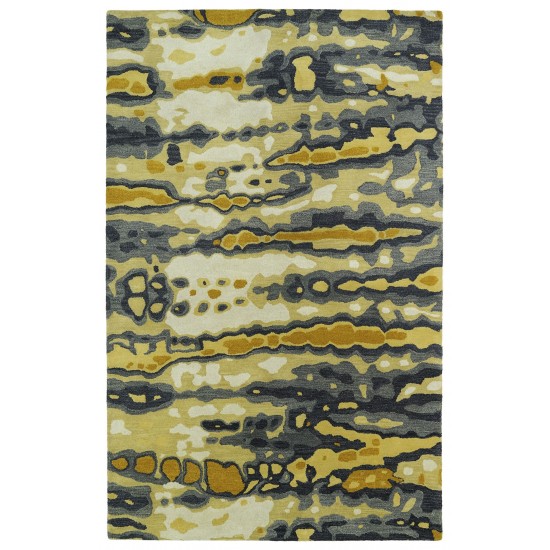 Kaleen Brushstrokes Collection Dark Gold Throw Rug 2' x 3'