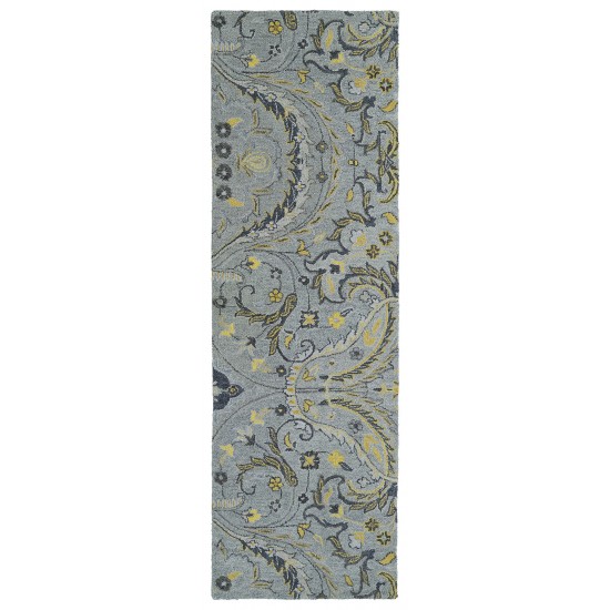 Kaleen Helena Collection Light Grey Runner 2'6" x 8'
