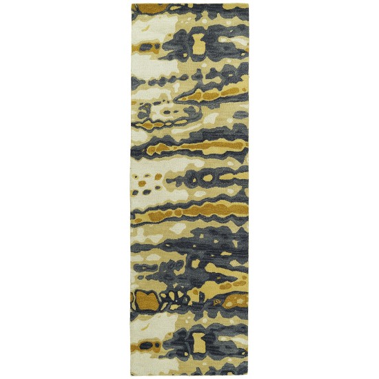 Kaleen Brushstrokes Collection Dark Gold Area Rug 5' x 7'9"