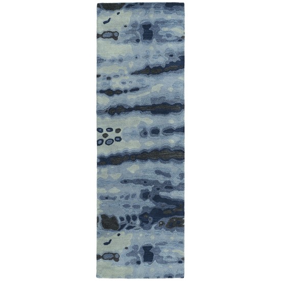 Kaleen Brushstrokes Collection Blue DarkBlue Area Rug 3'6" x 5'6"