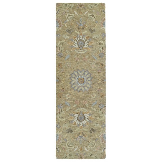 Kaleen Helena Collection Lt Brown MilkChocolate Runner 2'6" x 12'