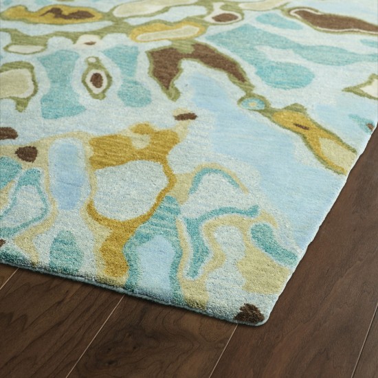 Kaleen Brushstrokes Collection Sky Blue MintBlue Throw Rug 2' x 3'