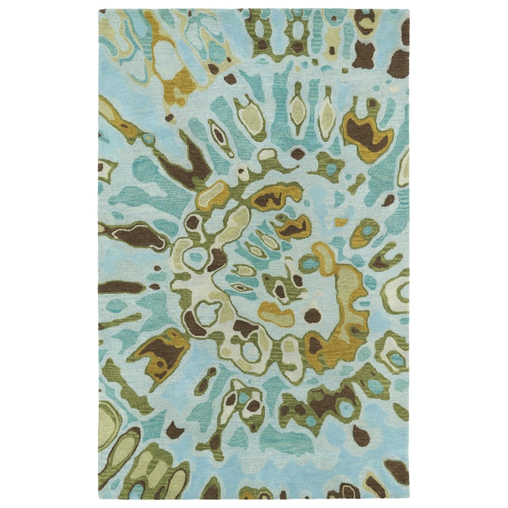 Kaleen Brushstrokes Collection Sky Blue MintBlue Runner 2'6" x 8'