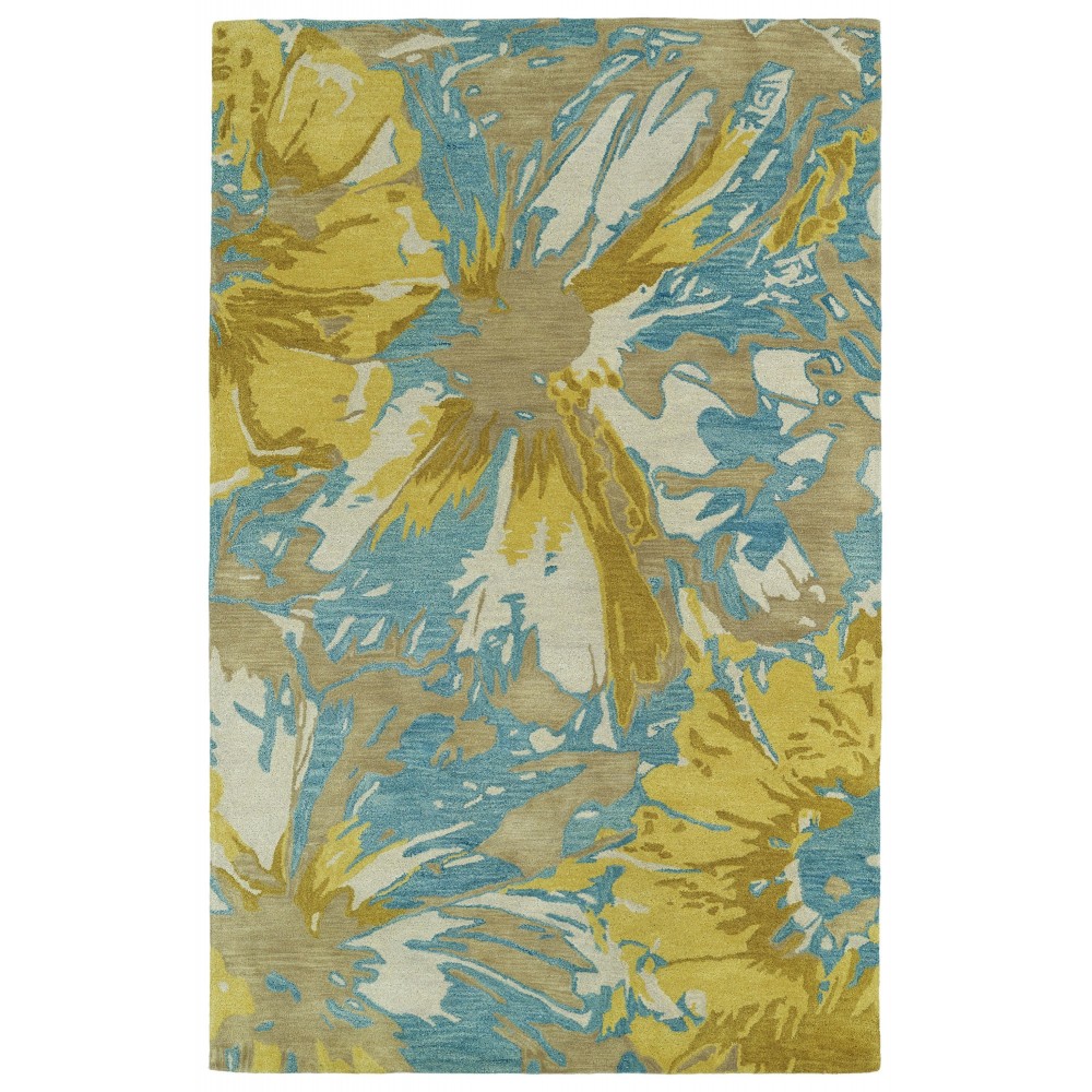 Kaleen Brushstrokes Collection Bright Gold Area Rug 3'6" x 5'6"