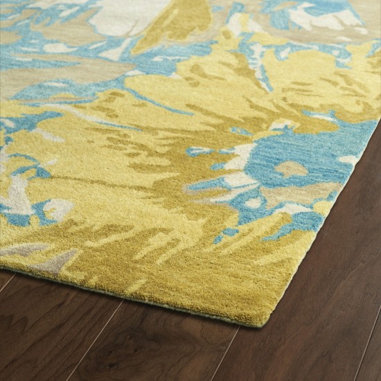 Kaleen Brushstrokes Collection Bright Gold Area Rug 3'6" x 5'6"