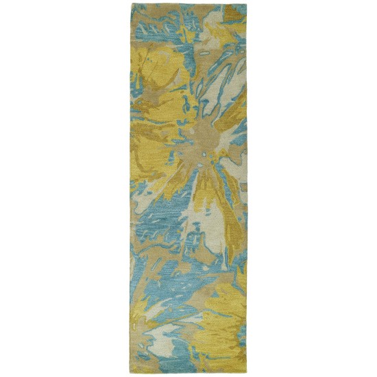 Kaleen Brushstrokes Collection Bright Gold Area Rug 5' x 7'9"