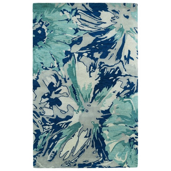 Kaleen Brushstrokes Collection Navy Gray Throw Rug 2' x 3'