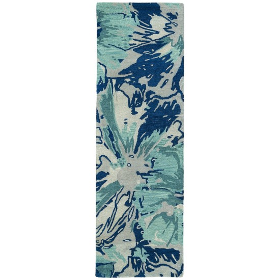 Kaleen Brushstrokes Collection Navy Gray Throw Rug 2' x 3'