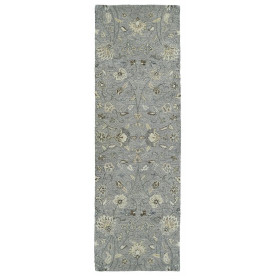 Kaleen Helena Collection Gray Ivory Runner 2'6" x 8'