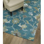 Kaleen Helena Collection Dark Turquoise Throw Rug 2' x 3'