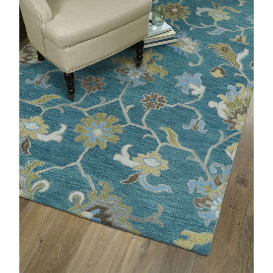 Kaleen Helena Collection Dark Turquoise Throw Rug 2' x 3'