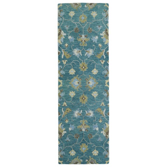 Kaleen Helena Collection Dark Turquoise Throw Rug 2' x 3'