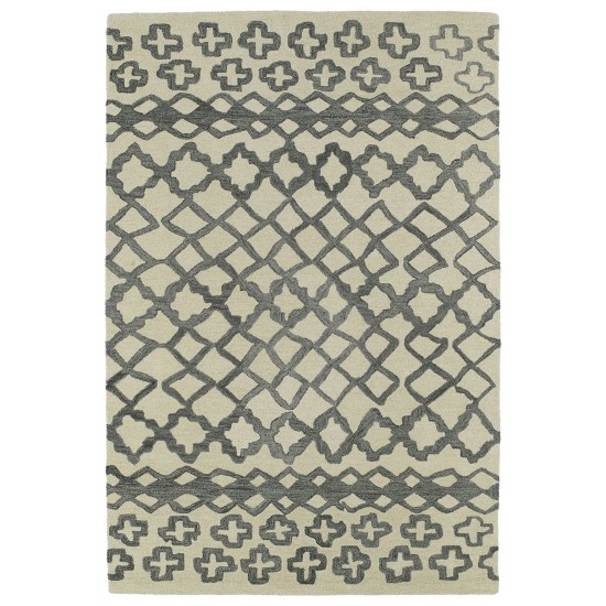 Kaleen Casablanca Collection Light Grey Throw Rug 2' x 3'