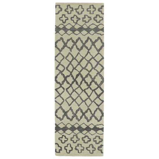 Kaleen Casablanca Collection Light Grey Throw Rug 2' x 3'