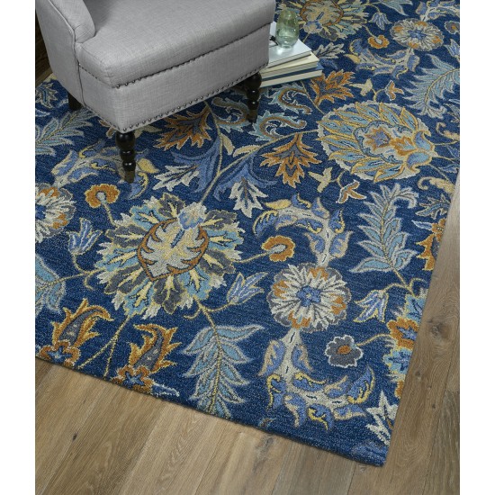 Kaleen Helena Collection Navy Denim Throw Rug 2' x 3'