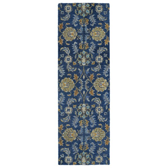 Kaleen Helena Collection Navy Denim Throw Rug 2' x 3'