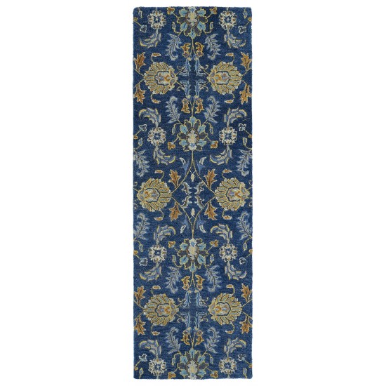 Kaleen Helena Collection Navy Denim Runner 2'6" x 8'