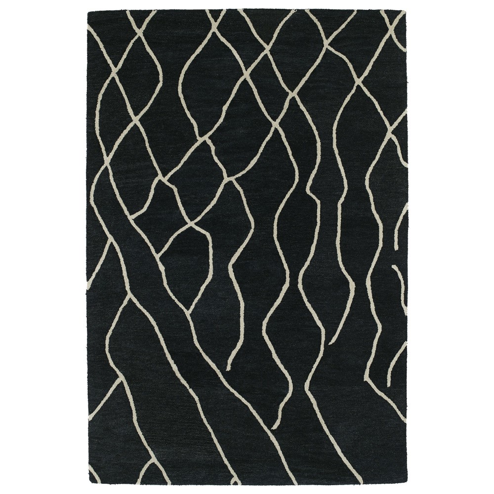 Kaleen Casablanca Collection Dark Charcoal Throw Rug 2' x 3'