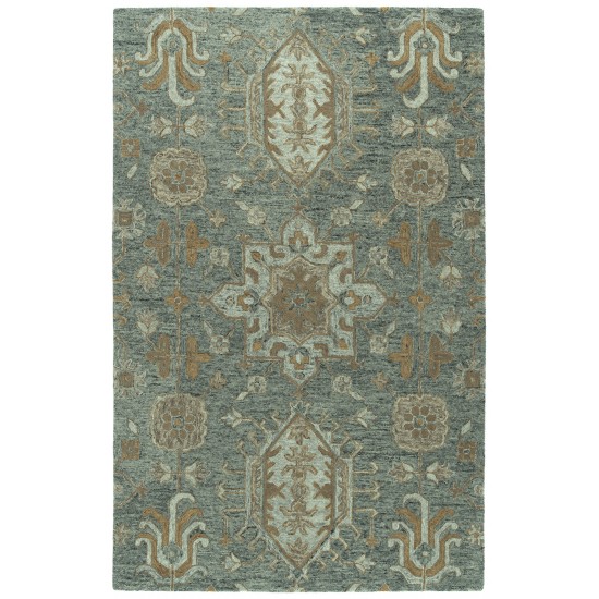 Kaleen Chancellor Collection Dark Pewter Green Runner 2'6" x 8'