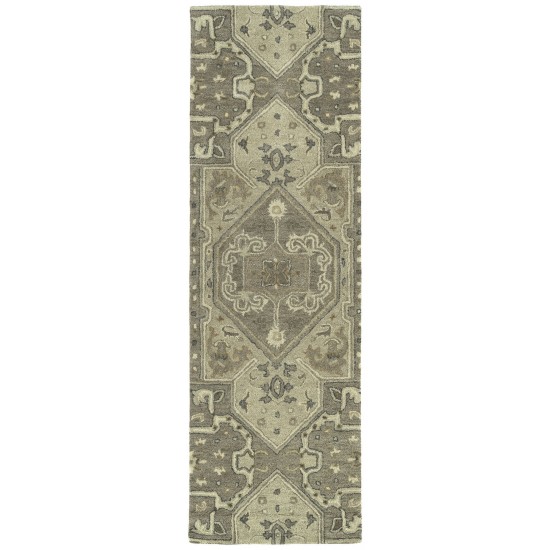 Kaleen Helena Collection Gray Taupe Runner 2'6" x 8'