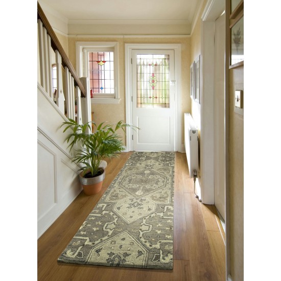 Kaleen Helena Collection Gray Taupe Runner 2'6" x 8'