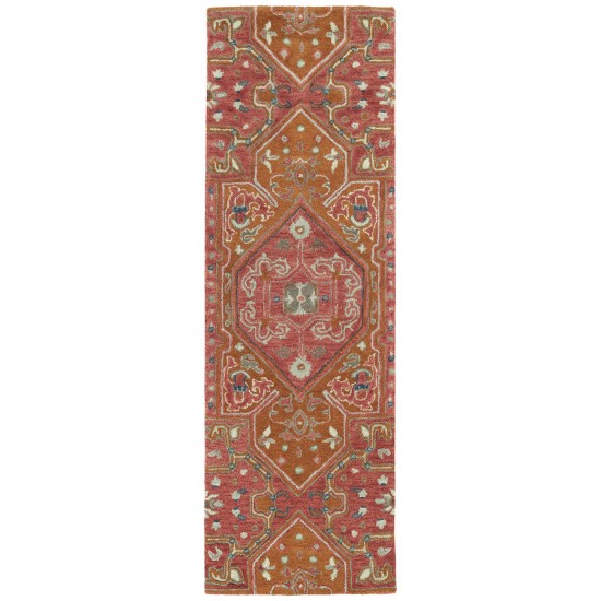 Kaleen Helena Collection Dark Pink Runner 2'6" x 12'