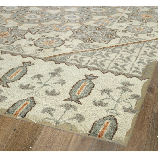 Kaleen Helena Collection Ivory Gray Area Rug 9' x 12'