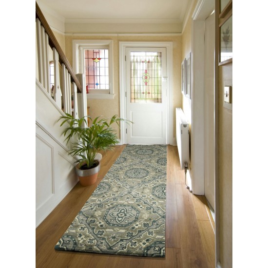 Kaleen Helena Collection Dark Fern Runner 2'6" x 8'