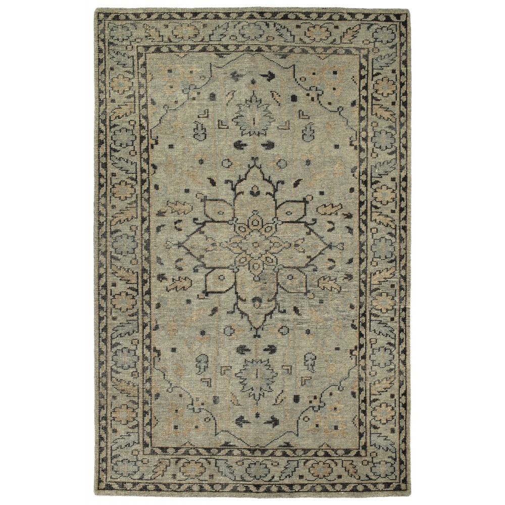 Kaleen Herrera Collection Light Pewter Green Runner 2'6" x 12'